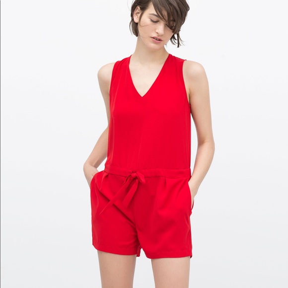 zara red romper